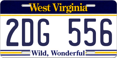 WV license plate 2DG556