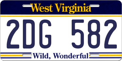 WV license plate 2DG582