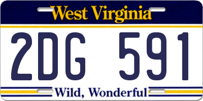 WV license plate 2DG591