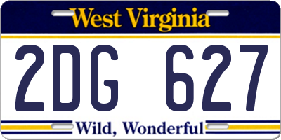 WV license plate 2DG627