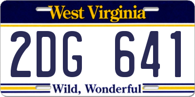 WV license plate 2DG641