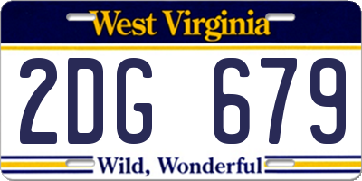 WV license plate 2DG679