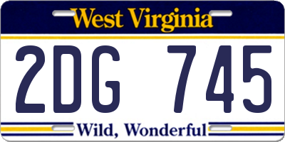 WV license plate 2DG745