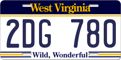 WV license plate 2DG780