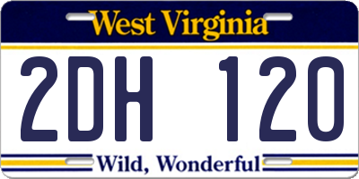 WV license plate 2DH120