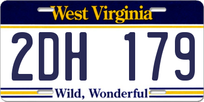 WV license plate 2DH179