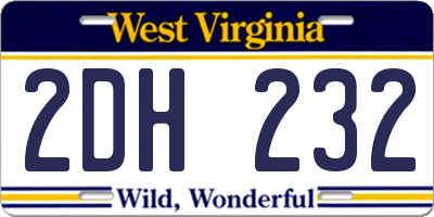 WV license plate 2DH232