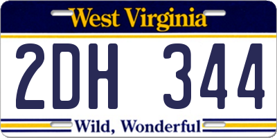 WV license plate 2DH344