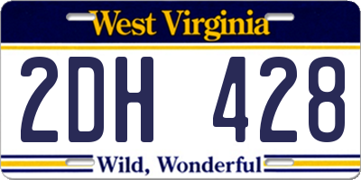 WV license plate 2DH428