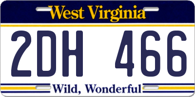 WV license plate 2DH466