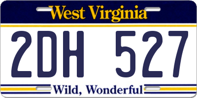 WV license plate 2DH527