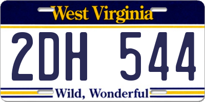 WV license plate 2DH544