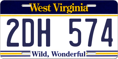 WV license plate 2DH574