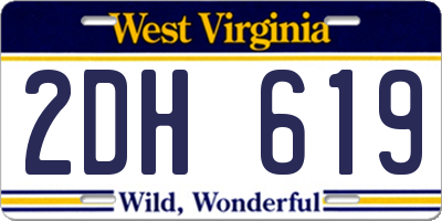 WV license plate 2DH619