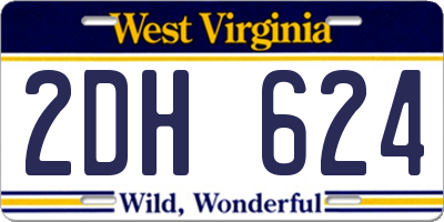 WV license plate 2DH624