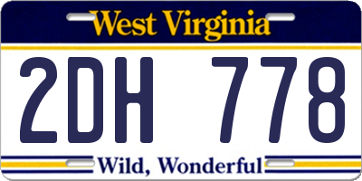 WV license plate 2DH778