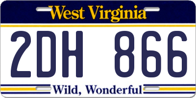 WV license plate 2DH866
