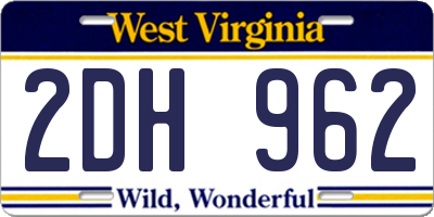 WV license plate 2DH962