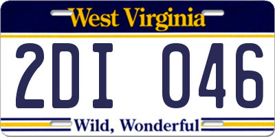 WV license plate 2DI046