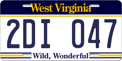WV license plate 2DI047