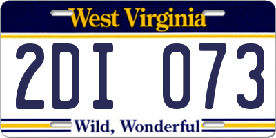WV license plate 2DI073