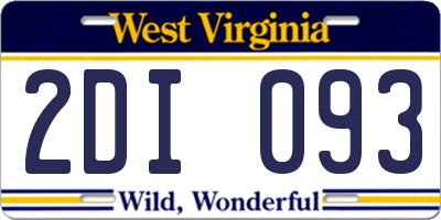 WV license plate 2DI093