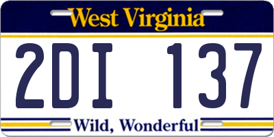 WV license plate 2DI137