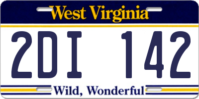 WV license plate 2DI142