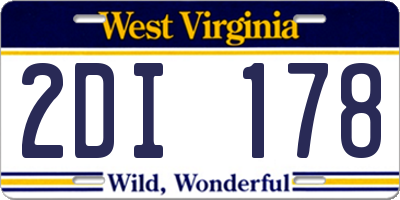 WV license plate 2DI178