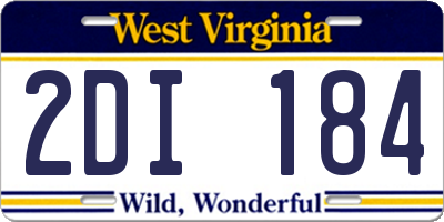 WV license plate 2DI184