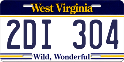 WV license plate 2DI304