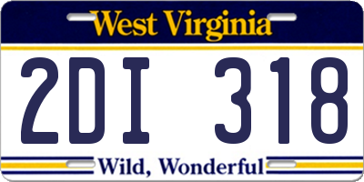 WV license plate 2DI318