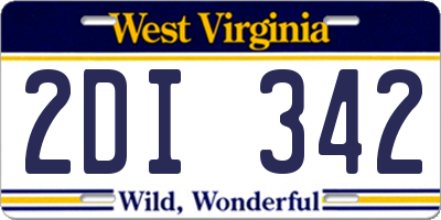 WV license plate 2DI342