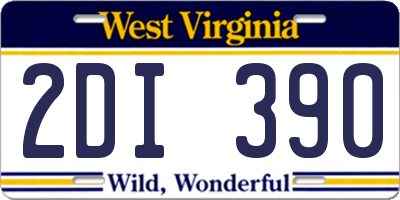 WV license plate 2DI390