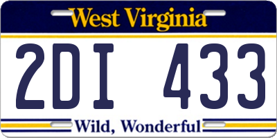 WV license plate 2DI433
