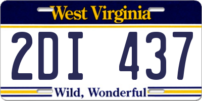 WV license plate 2DI437