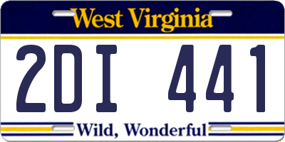 WV license plate 2DI441