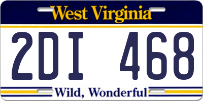 WV license plate 2DI468