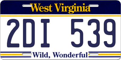 WV license plate 2DI539