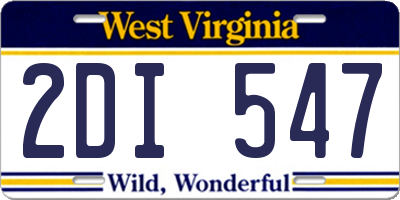 WV license plate 2DI547
