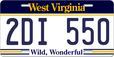 WV license plate 2DI550