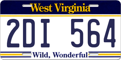 WV license plate 2DI564