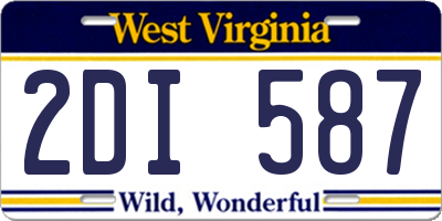 WV license plate 2DI587