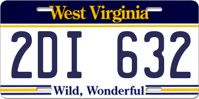 WV license plate 2DI632