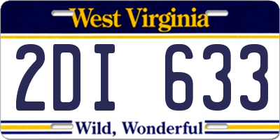 WV license plate 2DI633
