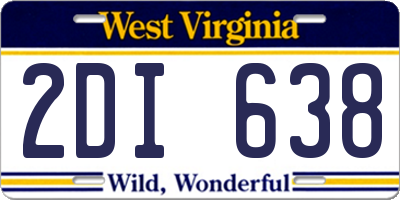 WV license plate 2DI638