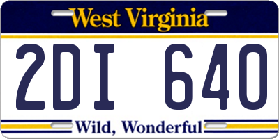 WV license plate 2DI640