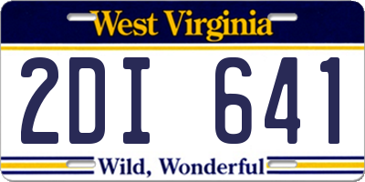 WV license plate 2DI641