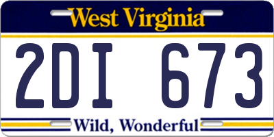 WV license plate 2DI673