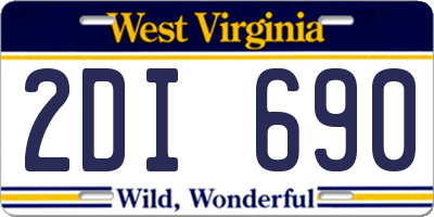 WV license plate 2DI690